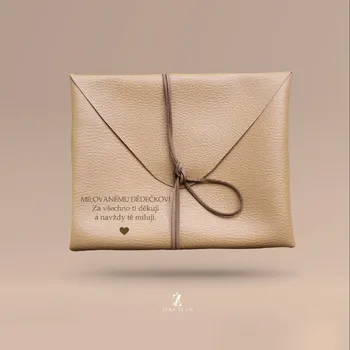 Gravírování Psaníčko s gravírováním - MILOVANÉMU DĚDEČKOVI věnování Text: S vlastním gravírováním, Font: Tiskací font, Barva pouzdra: Béžová