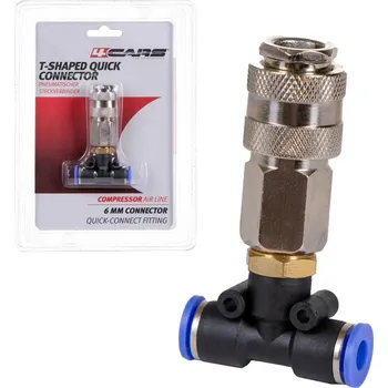 Příslušenství ke kompresoru 4CARS Rychlospojka T pro vzduchovou pistoli - 6 mm