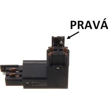 Svítidlo Kanlux Napájecí rohová spojka L 3F lišty GLOBAL Trac PRO bílá/černá přípojka pro třífázovou kolejnici Barva produktu: Černá pravá TR-SPOJKA/L-3F/CR/L