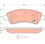 TRW Sada brzdových destiček, kotoučová brzda GDB1463