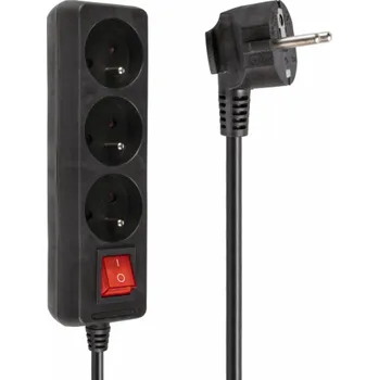 Napájecí kabel Napájecí lišta Libox 3 zásuvky 1,5 m černá (LB0081B-1,5)