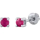 Zlaté náušnice Luisa v bílém zlatě s rubíny dámské i dětské DNN1117EGYR025