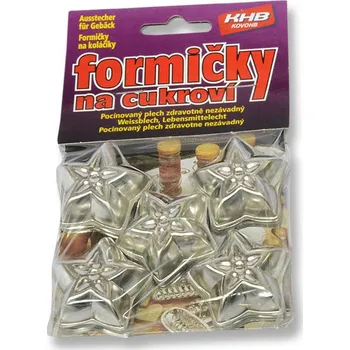 Nádoba na pečení Kovo HB Formičky na cukroví KYTKA 40mm, sada 30ks