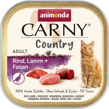 Pro kočku animonda Carny Adult Country hovězí, jehněčí a bažantí maso 32 × 100 g