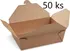 Jednorázové nádobí WIMEX Food Box papírový nepromastitelný box 195 x 140 x 65 mm 50 ks