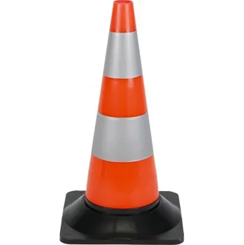 Dopravní zařízení Dopravní kužel s vysokou stabilitou, 50 cm, oranžová / reflexní stříbrná