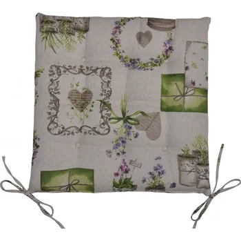 Podsedák Axin Trading s.r.o. Sedák 9 prošití - látka motiv fialky