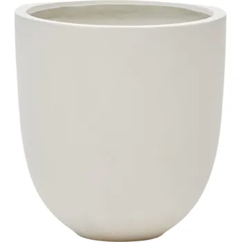 Květináč Bílý cementový zahradní květináč Kave Home Aiguablava 56 cm