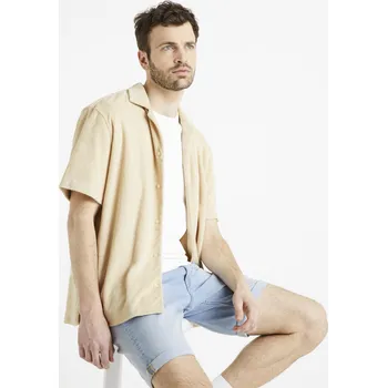 Pánská košile Celio Košile froté Dabob - Pánské Celio krémová 2269612