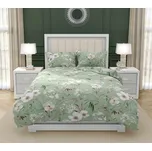 Kvalitex Bavlněné povlečení DELUX 220x200 + 2x 70x90 cm - MAGNÓLIE zelená