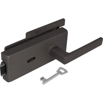 Dveřní kování TI - ZÁMEK na sklo s klikou SONIA 4025 - BB kování na sklo BB otvor T - Titan (141)