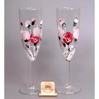 Sklenice Šampusky - Bílé máky