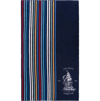 Osuška SCANquilt plážová osuška VELUR nautical tmavě modrá 100 x 180 cm