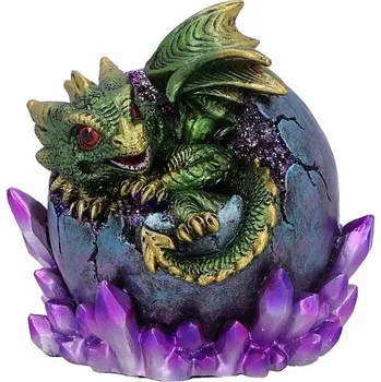 Soška svítící Smaragdový dráček cca 12,5 cm, 450 g