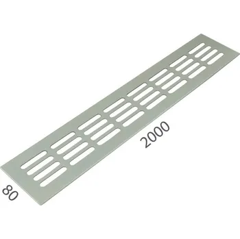 Větrací mřížka SRL - ALFA větrací mřížka šířka 80 x 2000 mm 80 mm, 2000 mm F9 - Nerez elox