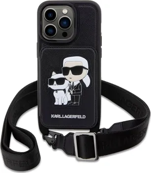 Pouzdro na mobilní telefon Karl Lagerfeld Saffiano Crossbody Karl and Choupette pro Apple iPhone 14 Pro Max černé