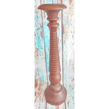 Svícen Masivní dřevěný svícen 50cm hnědý