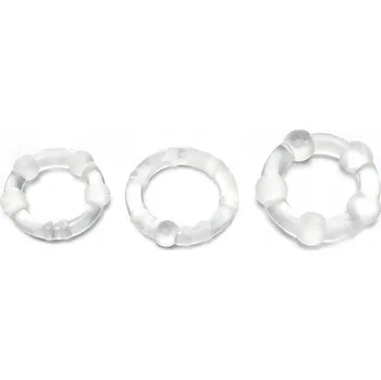 Návlek na penis Průhledná sada kroužků na penis