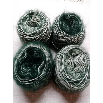 Příze Organic sada 4x200m Natur Green petrol (Organické merino Natur Green petrol)