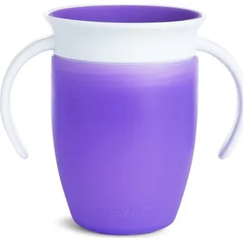 Kojenecká láhev Munchkin Juniorský netekoucí hrneček 360°s oušky 207 ml fialový