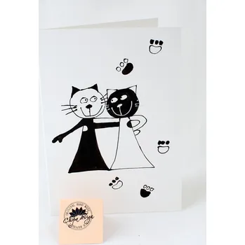 Přání černobílé kočky