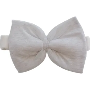 Kojenecká čepice Dětská čelenka s velkou mašlí sv. šedá