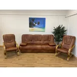 Luxusní kožená sedací souprava se dvěma křesly 3+1+1 kůže