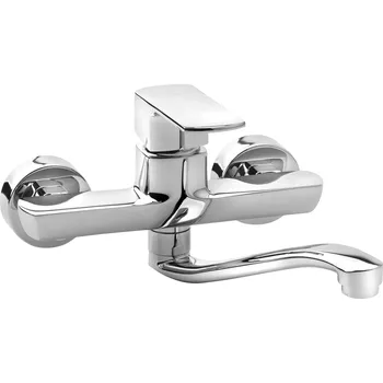 Vodovodní baterie Slovarm - EH.3511.B20-150 - Baterie dřezová nástěnná, ramínko ploché zvýšené, L 200 mm, rozteč 150 mm - 480297