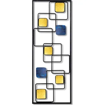 Nástěnná kovová dekorace INFINITE žlutá/modrá
