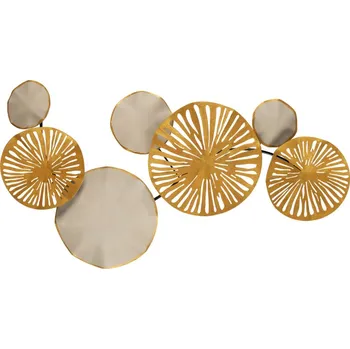 Nástěnná kovová dekorace ASTRID II 130 cm zlatá/šedá