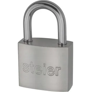 Visací zámek steier KSD-30 - visací zámek, ocelový poniklovaný, 3 klíče