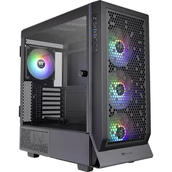 PC skříň Thermaltake CA-1X5-00M1WN-00 midi tower herní pouzdro černá 4 předinstalované LED ventilátory, boční okno
