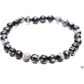 Náramek Magieprirody.cz Náramek Obsidián vločkový - 6 mm kuličky #487 - z přírodních kamenů