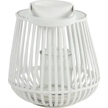 Zahradní dekorace Dřevěná lucerna bílá Aira S 29x27 cm (135772 036 787492 lucerna S bílá)