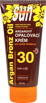 Přípravek na opalování Vivaco Sun Argan Bronz Oil Tanning Cream voděodolný opalovací krém SPF30 100 ml