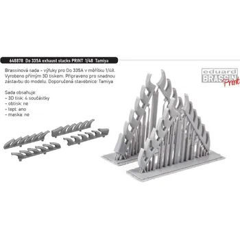 Plastikový model Eduard 1/48 Do 335A exhaust stacks PRINT (TAMIYA)