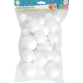 Výtvárné potřeby Polystyrenové koule různé velikosti (mix 40ks)