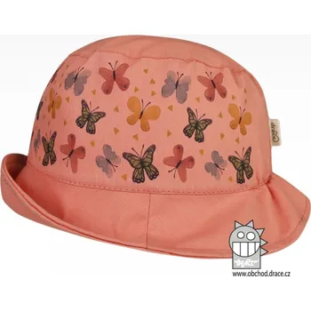 Čepice Bavlněný letní klobouk Dráče - Mallorca 14, lososová, motýlci Barva: Lososová, Velikost: 48-50