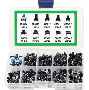 Mikrospínače 6x6mm, sada 180ks