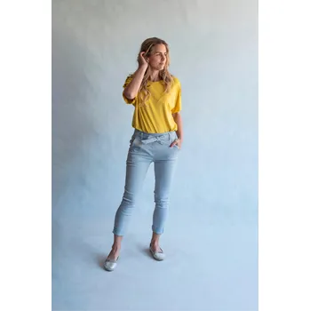 Kalhoty s elastickým pasem 6022 Itálie barva: šedá, velikost: S