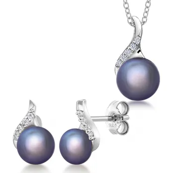 Souprava šperků SOFIA stříbrný set náušnice, přívěsek a řetízek AEAE5670Z,BKFM/R+AEAP4022Z,BKFM/R