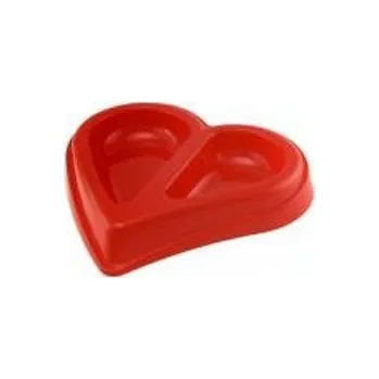 Miska pro psa SUM-PLAST Miska plastová dvojité srdce 0,45l SP