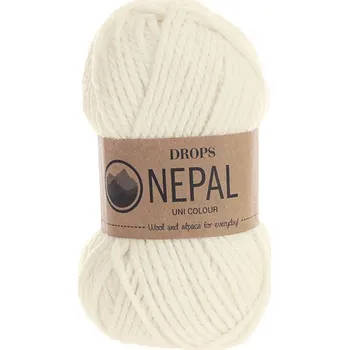 Příze Příze DROPS Nepal uni colour 0100 - smetanová