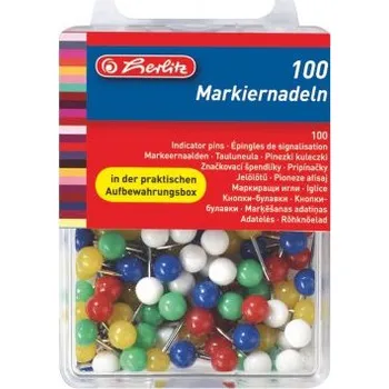 Špendlíky do nástěnky Herlitz 100 ks, mix barev