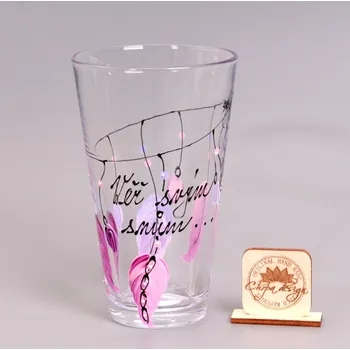 Sklenice Longovka - věř svým snům - růžová