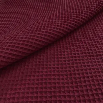 Bavlna s vaflovou vazbou bordeaux