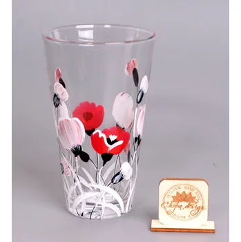 Sklenice Longovka - bílé máky