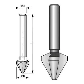 Vrták Bučovice Tools Kuželový záhlubník vícebřitý 60° D12,5 HSSE DIN 334 C - BU896-125