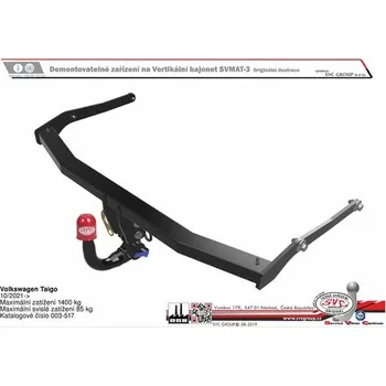 Tažné zařízení Tažné zařízení VOLKSWAGEN Taigo 10/2021-> SV 003-517, SVC GROUP