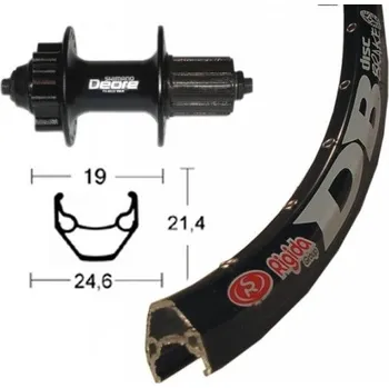 Ráfek na kolo OEM zapletené kolo zadní 28' Shimano Deore Disc ZAC 2000 Disc (černá)